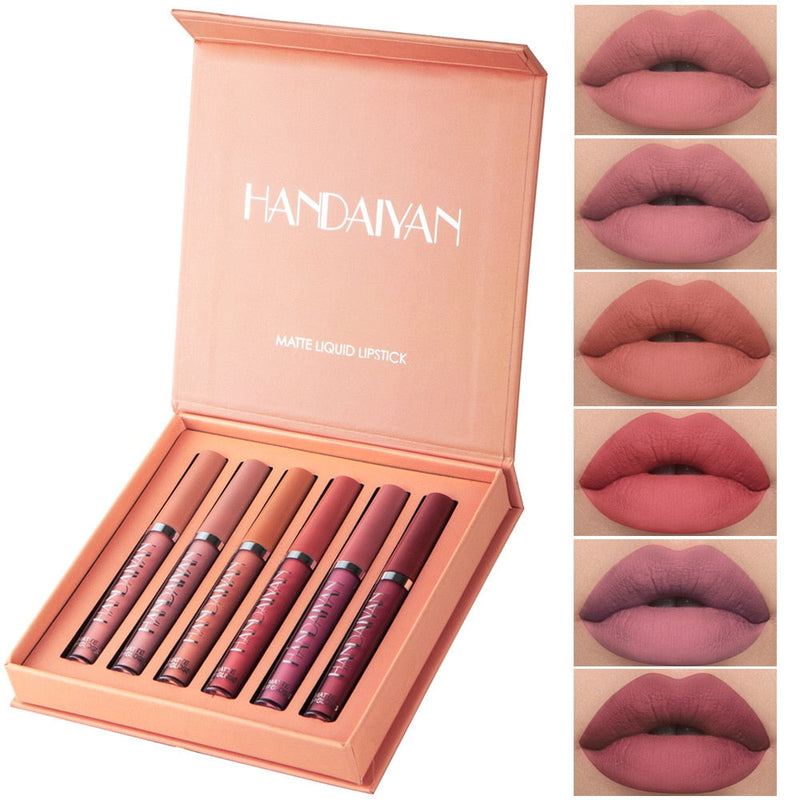kit 6 Batons Líquido Matte Beauty Lips Handaiyan