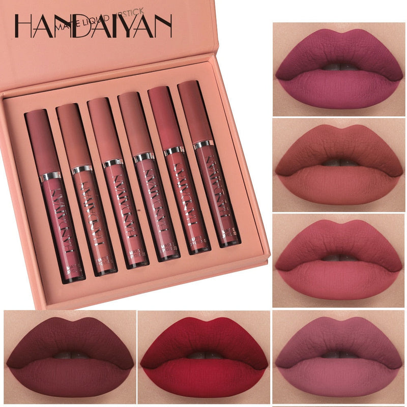 kit 6 Batons Líquido Matte Beauty Lips Handaiyan